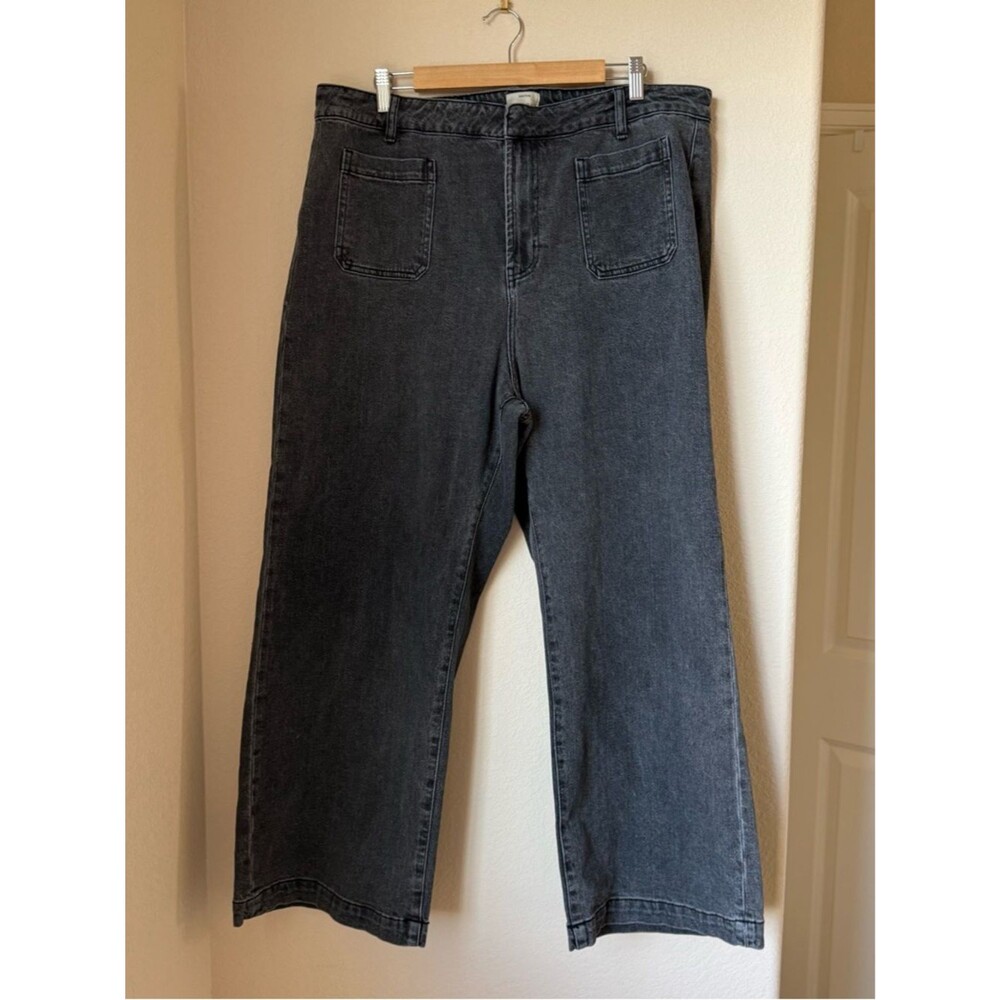 Eloquii Black Wide Leg Jeans Size 18